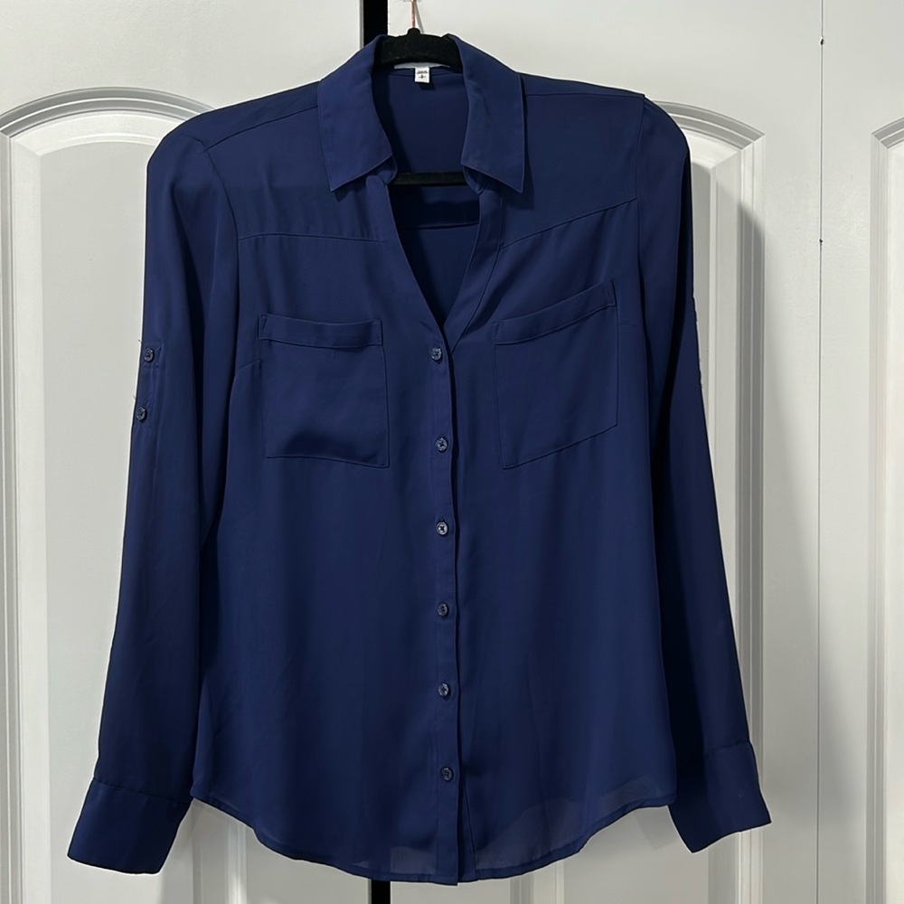 Express Portofino Shirt, Size S, Navy, LIKE NEW